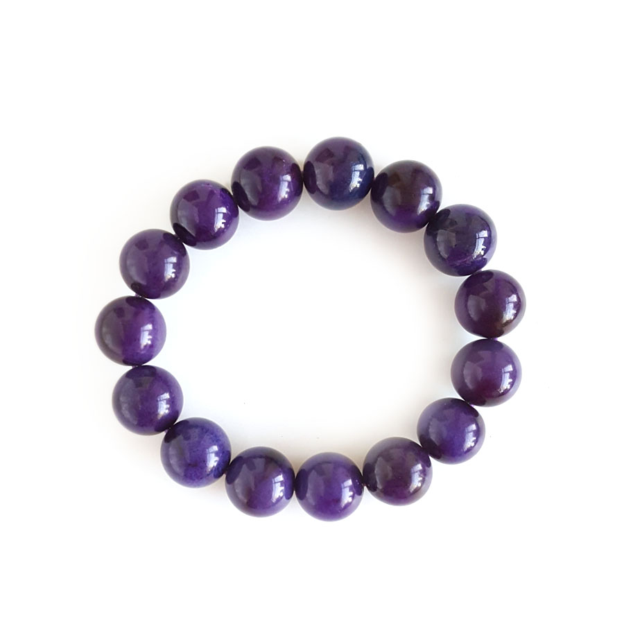 【天然正品】舒俱来天然收藏级皇家帝王紫圆珠约12.8MM舒俱来手串12.8MM（皆取最大值）女士281125NJM03