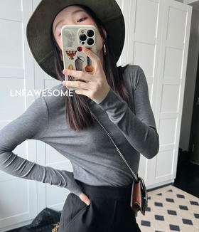 row圆领天丝羊毛打底衫