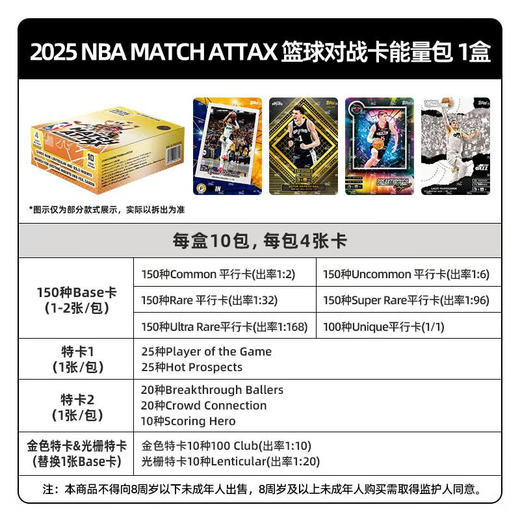 卡游 2025 NBA MATCH ATTAX 篮球对战卡能量包 商品图2