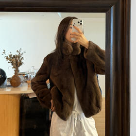 ROMI STUDIO丹麦马哈根尼原色水貂放刀工艺轻奢皮草 RWCWWG7075