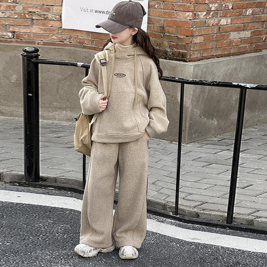 裁缝学苑TQ184儿童加绒宽松连帽卫衣纸样卫裤套运动服打版裁剪图纸 商品图5