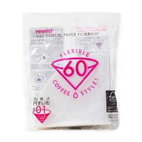 Hario咖啡滤纸V60扇形手冲滤纸白色01号袋装过滤纸锥形咖啡滤袋