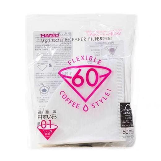 Hario咖啡滤纸V60扇形手冲滤纸白色01号袋装过滤纸锥形咖啡滤袋 商品图0