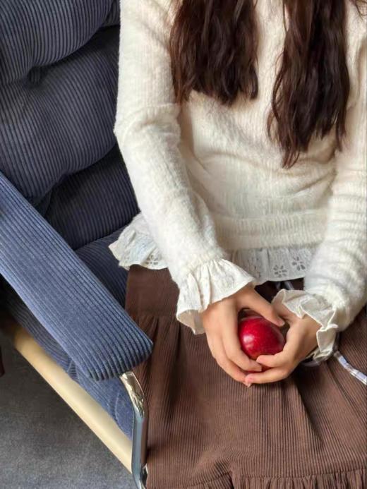 nothe Case布然/NCw2405/「雪绒公主」白色毛绒高领内搭打底衫 商品图4