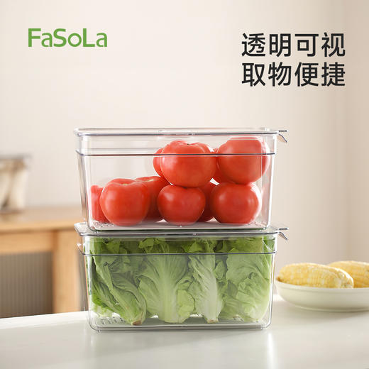 FaSoLa冰箱收纳盒食品级保鲜盒蔬菜鸡蛋食物整理透明密封带盖储藏 商品图3