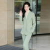 法小曼*子珍专款/绿色职场套装女西装外套中长款显瘦职业装气质阔腿裤正装CP2182 商品缩略图1