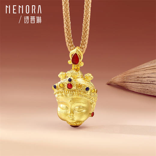 【新品首发】五髻文殊-宝宝佛 黄金足金佛头吊坠慧光文殊挂坠【按克计价黄金2】MEMORA诗普琳GP298001 商品图4