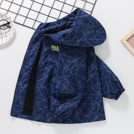 男童春秋外套2025新款儿童加绒秋冬加厚冲锋衣上衣中大童风衣夹克 商品图0