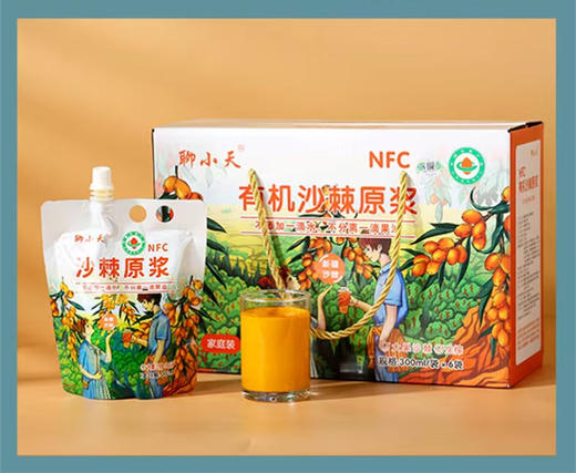 聊小天 NFC有机沙棘原浆 300ml*6袋/盒 商品图3