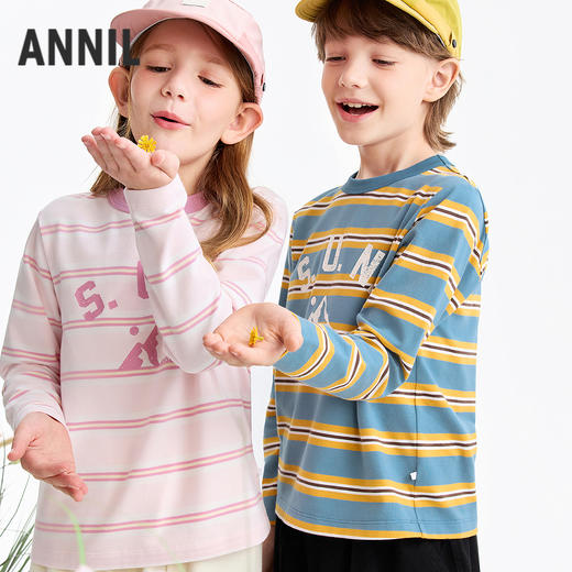 男女童圆领长袖针织衫春季新款安奈儿童装EM611569 商品图0