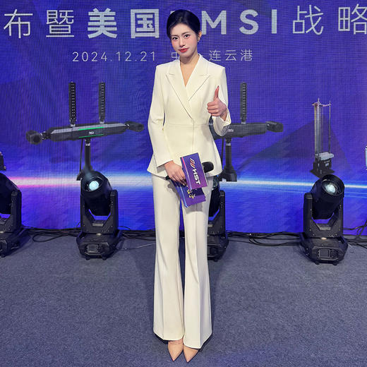 法小曼*子珍专款/白色主持人气质西装套装高级显高CP15106 商品图0
