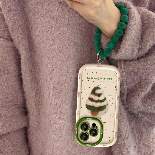 新品【圣诞树支架&手链&手机壳】适用苹果16pro手机壳 15精孔防摔14软硅胶 13全包防滑防摔手机壳 商品图2