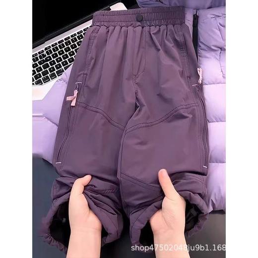 女童加绒裤子秋冬款2025新款儿童户外冲锋裤男童登山裤冬休闲裤潮 商品图3