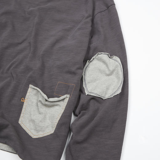 ROMI STUDIO“随性两穿”竹节棉织染撞色小v领套头卫衣 RWCASY6442 商品图4