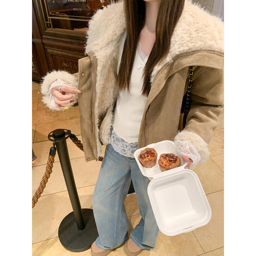 <曾小咸推荐>现货秒杀！微信超特价！毛毛领麂皮绒外套加绒保暖皮毛一体 日常369.99 立减170 秒杀199.99！ 商品图3