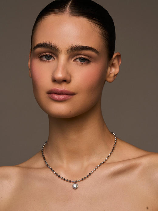 订购8周到｜Lili Claspe-Cleo Ball-网球 银色 锆石 吊坠 项链［美国设计师］ 商品图0