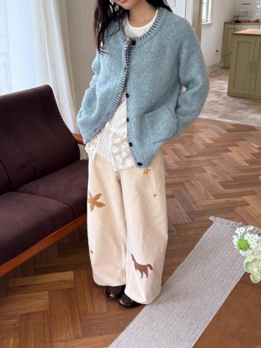 nothe Case布然/NC253216/「小马农场」复古灯芯绒贴布刺绣阔腿裤 商品图2