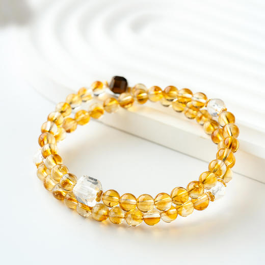 一念七宝 事业超利 | 6mm高透黄水晶虎眼双圈手串 商品图0