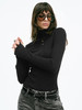 TR她热 云感衫 黑色蓝色弹力针织连帽纽扣修身百搭显瘦打底衫上衣 商品缩略图3