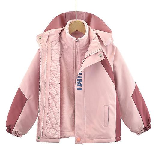 女童冲锋衣三合一可拆卸秋冬装新款加厚外套两件套装女大童加棉服 商品图4