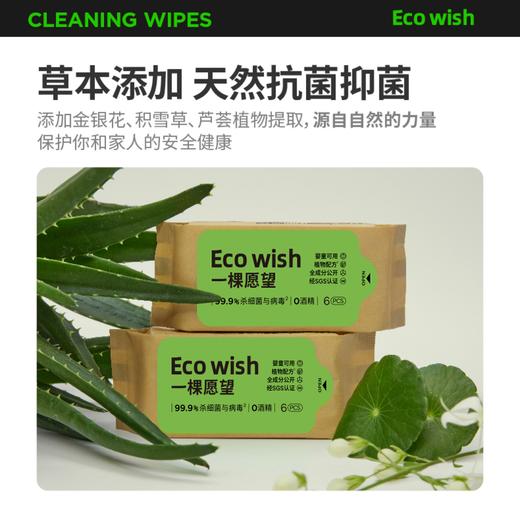 Ecowish手部抗病毒湿巾新包装「独立便携 0酒精配方」 商品图1