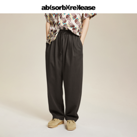 absorbrelease ab白噪深灰色休闲裤男秋冬垂感直筒长裤男士裤子