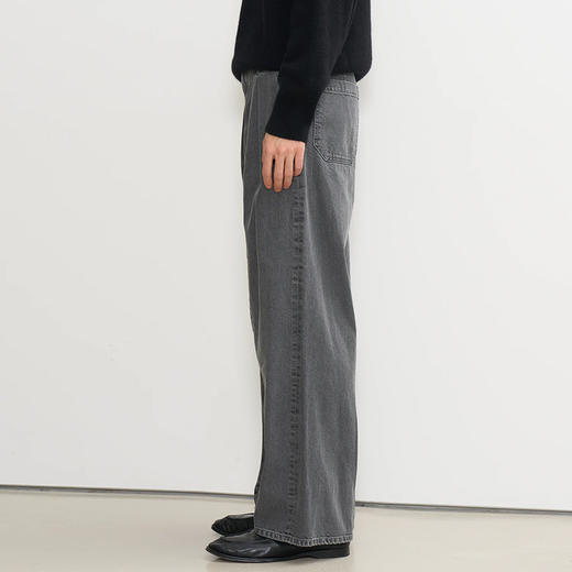 YOKE Vintaged Wash Denim 3pleated 复古水洗加工牛仔阔腿裤 商品图1