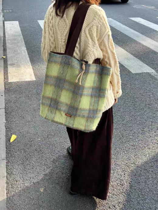 nothe Case布然/NC243108/「绿野美术馆」格纹大容量托特包松弛感复古 商品图3