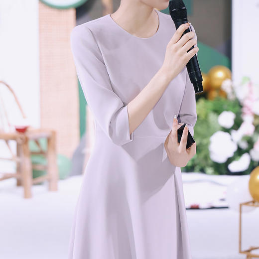 法小曼*子珍专款/紫色连衣裙气质主持人名媛高端女神艺考生Q1432 商品图4
