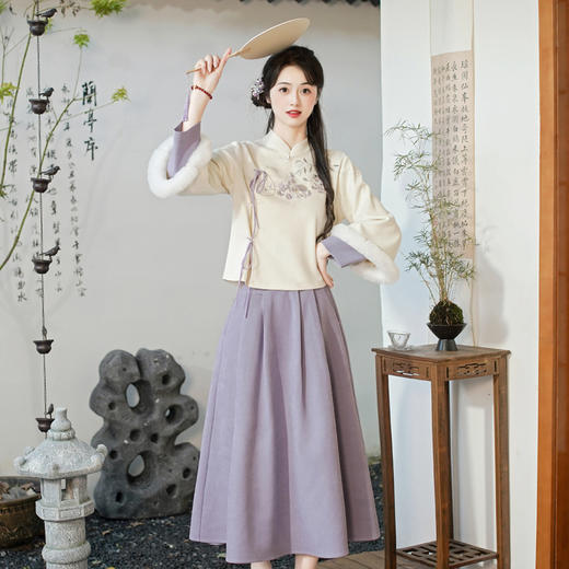 新中式国风汉元素改良汉服，复古唐装上衣半身裙茶服套装TY-YYA799 商品图1