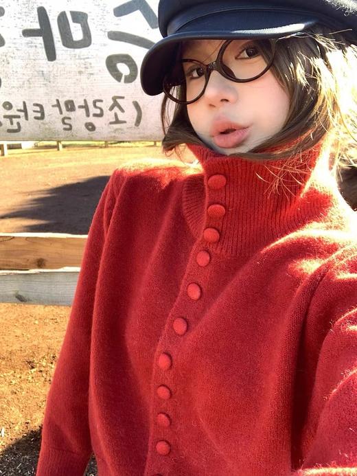 百搭两穿领卷边口袋针织衫N1377★ 商品图1