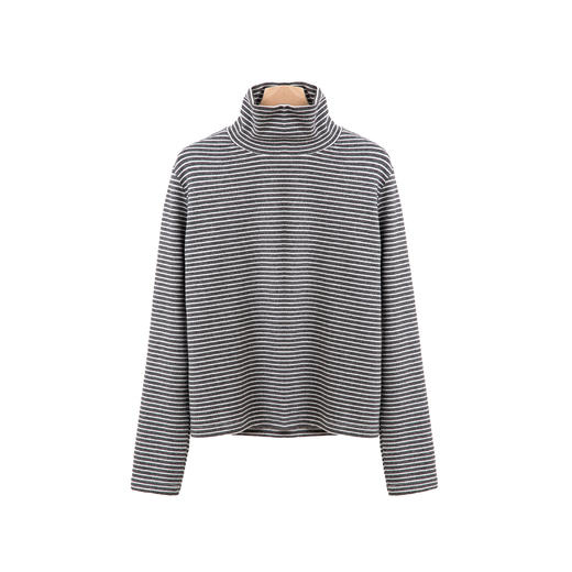 高领条纹德绒打底衫 商品图1