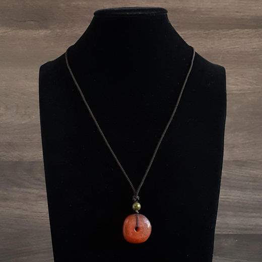 【天然正品】天然无杂裂满蜜鸡油黄圆形平安扣老蜜蜡吊坠项链27.8*28.7*9.5MM（皆取最大值）中性281125NJM17 特价 商品图6