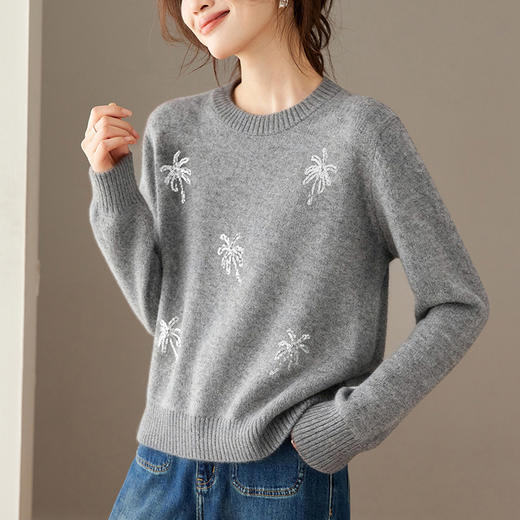 亮片上衣高级感短款女装毛衣，厚款打底衫显瘦洋气CC-27-25269 商品图1