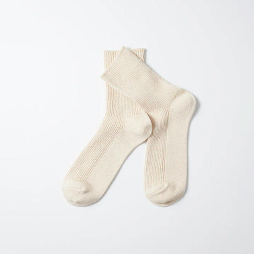 ROTOTO WASHI/RECYCLED COTTON 日本奈良制和纸纤维棉混纺螺纹袜 商品图0