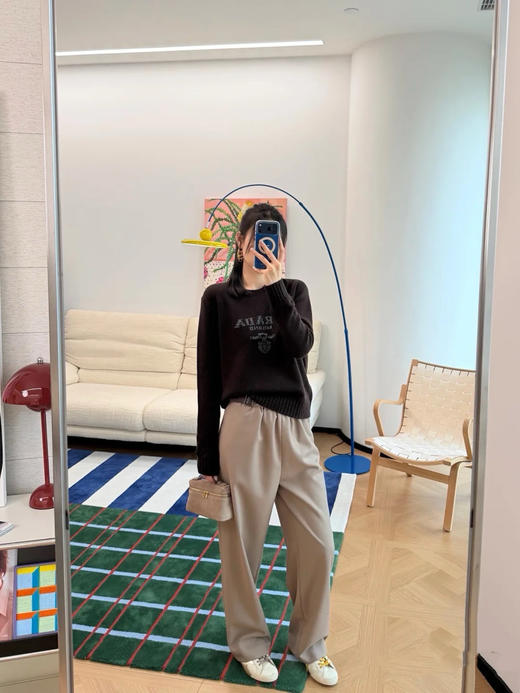 普拉达 25秋冬新款 经典徽标刺绣圆领毛衣 (TM) 商品图7