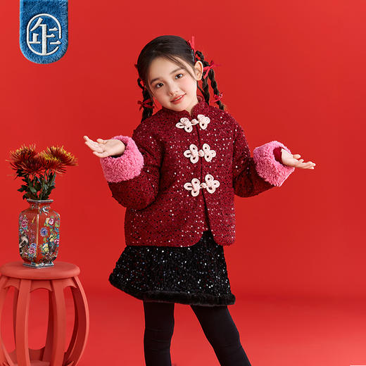 【年衣品牌团】年衣童装儿童半身裙冬季新品女童中式裙子女孩摩登时代半身裙   1207 商品图3