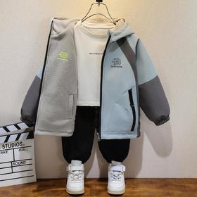 男童秋季外套加绒2025新款中大童上衣春秋装风衣双面穿儿童冲锋衣