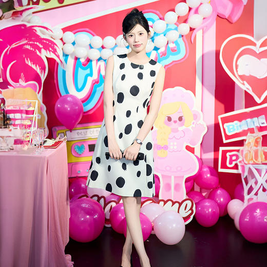 法小曼*子珍专款/波点无袖连衣裙气质显瘦 商品图1