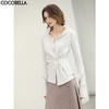 COCOBELLA多穿法不规则捏褶毛针织衫女新款内搭上衣MZ3302-3 商品缩略图0