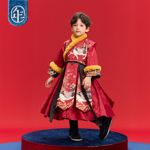 年衣童装男童汉服冬季新款儿童中式古风改良汉服锦绣前程男童汉服 商品图2
