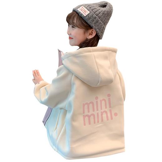 女童秋装外套2025新款儿童洋气女孩秋冬两面穿加绒加厚字母冲锋衣 商品图4