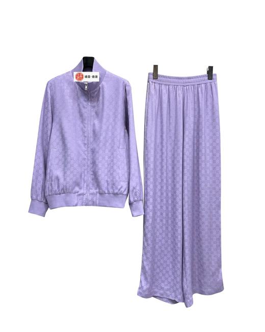 女款提花立领外套+高腰阔腿裤长裤zi012 商品图0