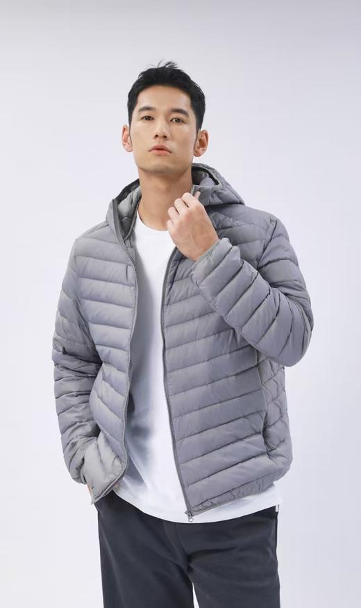 男士品牌售价1300轻薄连帽排骨90白鸭绒羽绒服 商品图6