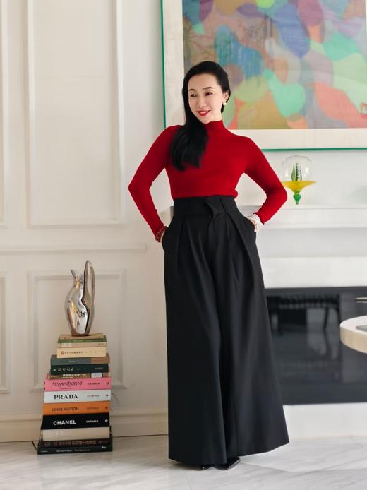 半高领羊绒衫-扶摇红 商品图8