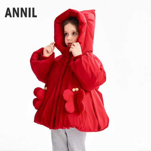 【实体店同款】女童中长款羽绒服冬季新款安奈儿童装XG545454 商品图1