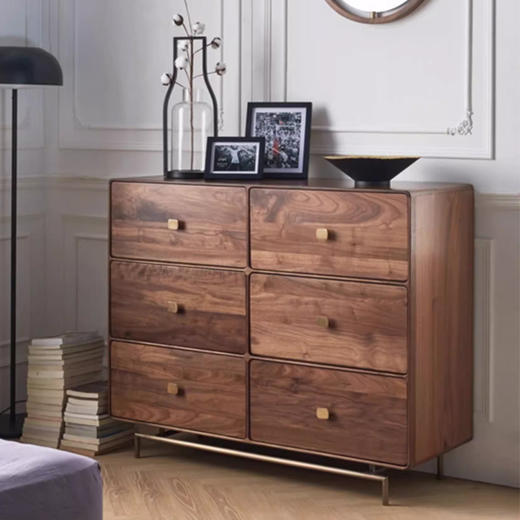 【中古风-HG-52斗柜】黑胡桃/客厅/卧房/收纳柜/六斗柜 商品图0