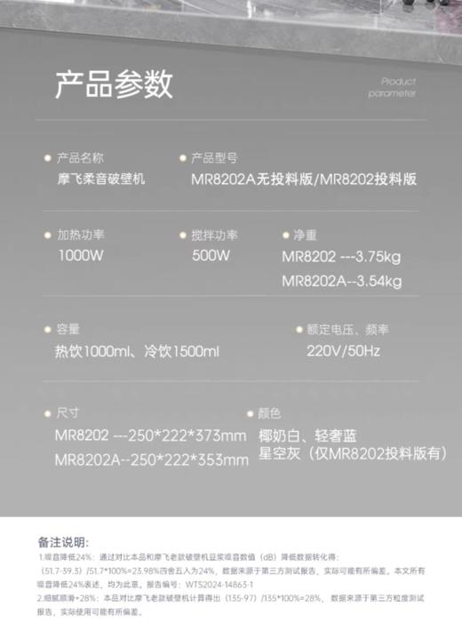【6F】摩飞柔音破壁机婴儿米糊豆浆机MR8202 商品图14
