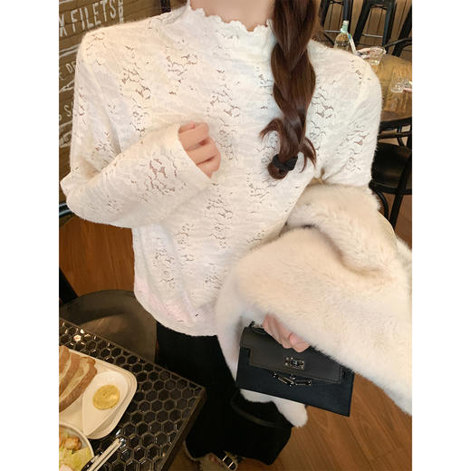 <曾小咸推荐>3.17现货秒杀 ！微信超特价！法式半高领蕾丝打底衫 日常139.99 立减60 秒杀79.99！！ 商品图1