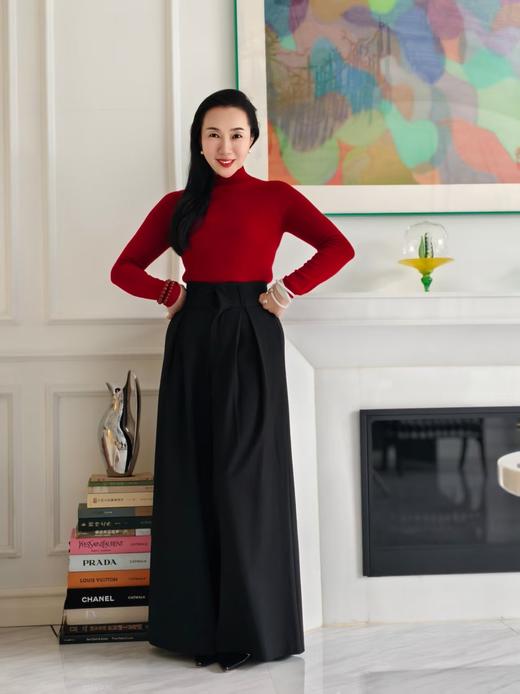 半高领羊绒衫-扶摇红 商品图11